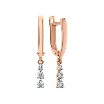 

Gold earrings with diamonds sunlight sample 585