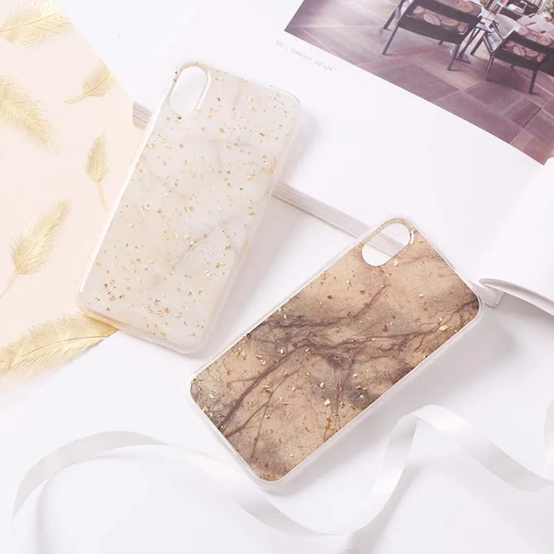 iPhoneXSmax Case Europe and America Epoxy Iphone8plus Foil Marble for iPhone8plus Split All-inclusive Soft Shell Phone | Мобильные