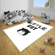 Черный, белый, для маленького мальчика, с 3d принтом, Противоскользящий коврик из микрофибры, детские украшения для детской комнаты, коврик для коврика