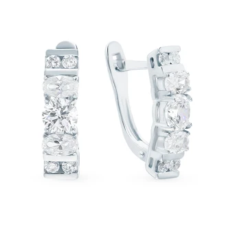 

Silver earrings with cubic zirconia sunlight sample 925 test