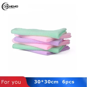 

VEHEMO 6Pcs Auto Cars Van Multicolor Micro Fiber Detailing Cleaning Clean Washing Soft Cloth Towel Duster Bamboo napkins cleaner