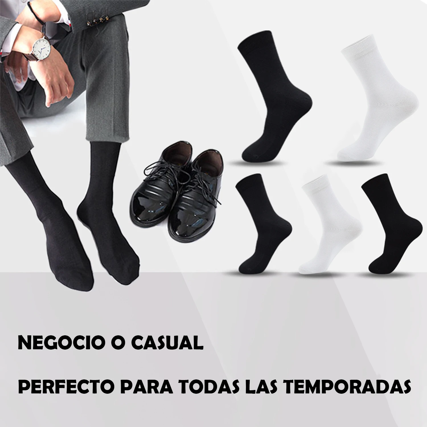 Men's and women's long socks combed cotton hositine for work leisure and sport long waist Pack9-12