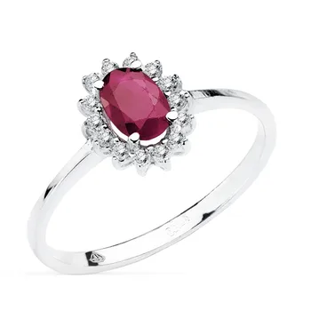 

Ring 18k White Gold Ruby 0.50ct. Bright 0.14ct. [AB8844]