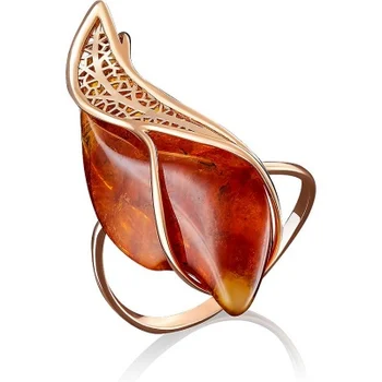 

Yuz platinum ring with amber red gold