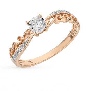 

Gold ring with diamonds sunlight sample 585