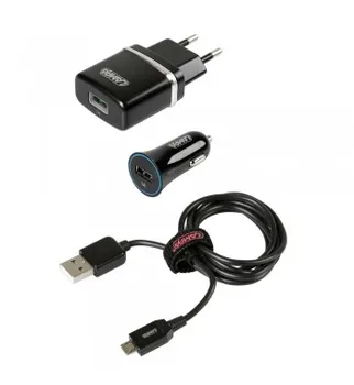 

MICRO USB charger 3 in 1 12/24V + 230V 1000 mA