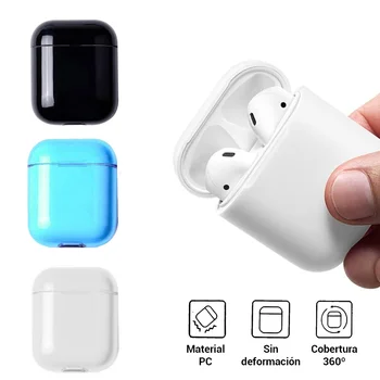 

Funda protectora para AirPods 1 y 2 de material PC resistente 360 grados contra golpes y caídas, carcasa dura de colores