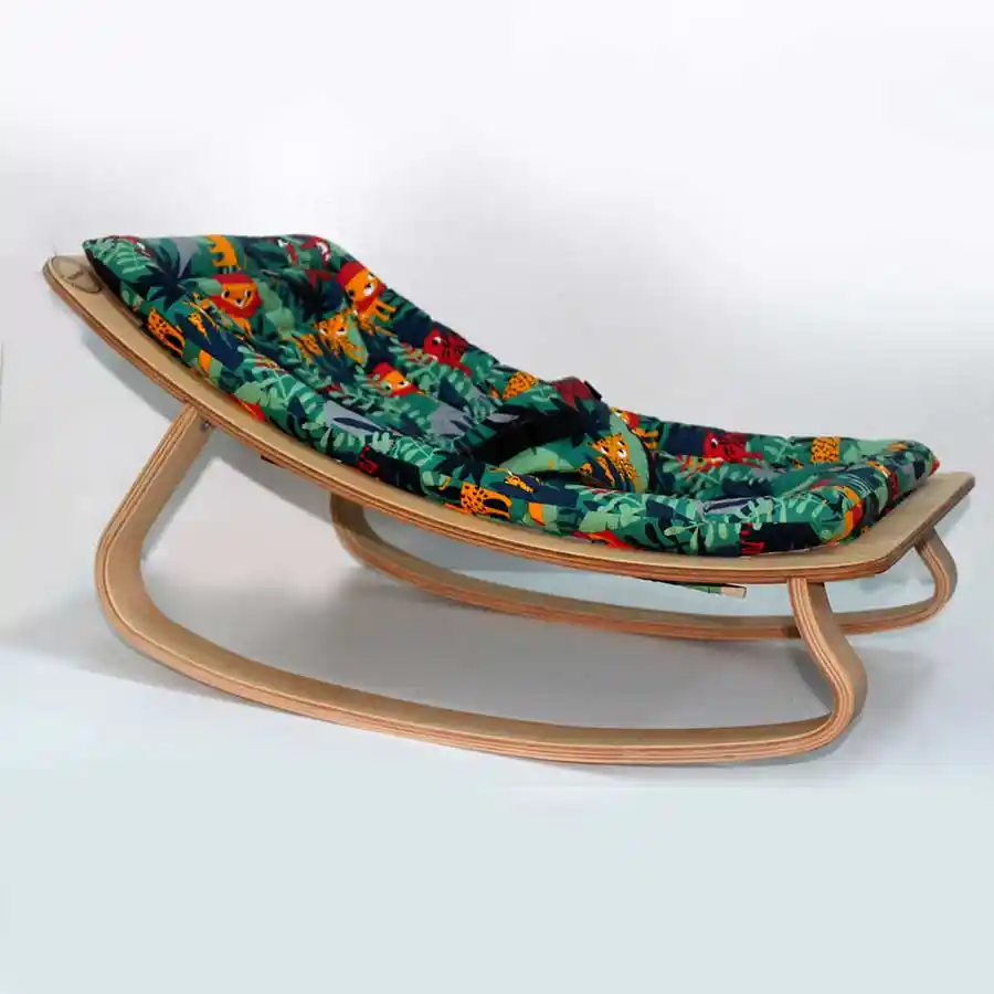 wooden baby rocker