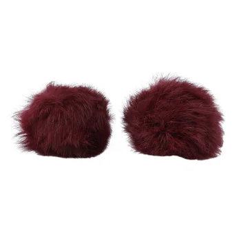 

Pompon made of natural fur (rabbit), d-8cm, 2 pcs/pack (E Bordeaux)