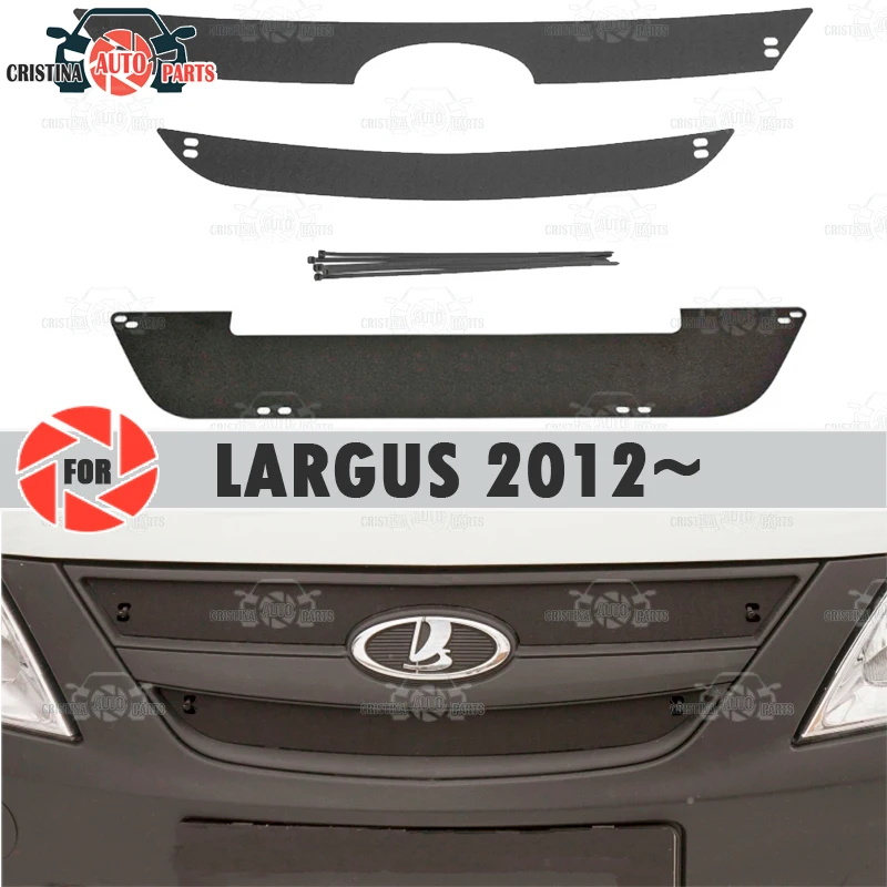 Winter radiator cap for Lada Largus 2012~ plastic ABS embossed cover bumper car styling accessories decoration