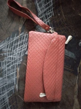 Bolso de mano de PU para mujer, cartera larga informal, monedero de grano Litchi, bolsa con cierre para muñeca, bolsillo para teléfono, tarjetero de crédito