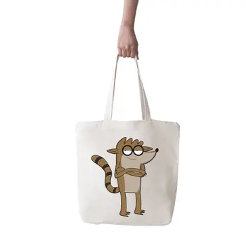 

Angemiel Bag Large Regular Show Smiling Rigby Shopping Beach Tote Bag