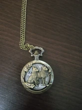 Holow-reloj de bolsillo de cuarzo para hombre y mujer, cronógrafo Retro de bronce, con cadena, colgante, clásico