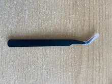 Pinza de mano de 1,0 MM para decoración de uñas, herramienta de selección de Gel acrílico para decoración de gemas, diamantes de imitación, pinzas negras para pestañas, 1 unidad