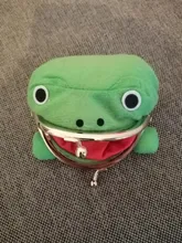 1 Uds. De cartera con forma de rana para Cosplay, monedero con forma de Animal verde, monedero de felpa suave, Mini cartera para tarjetas delgada