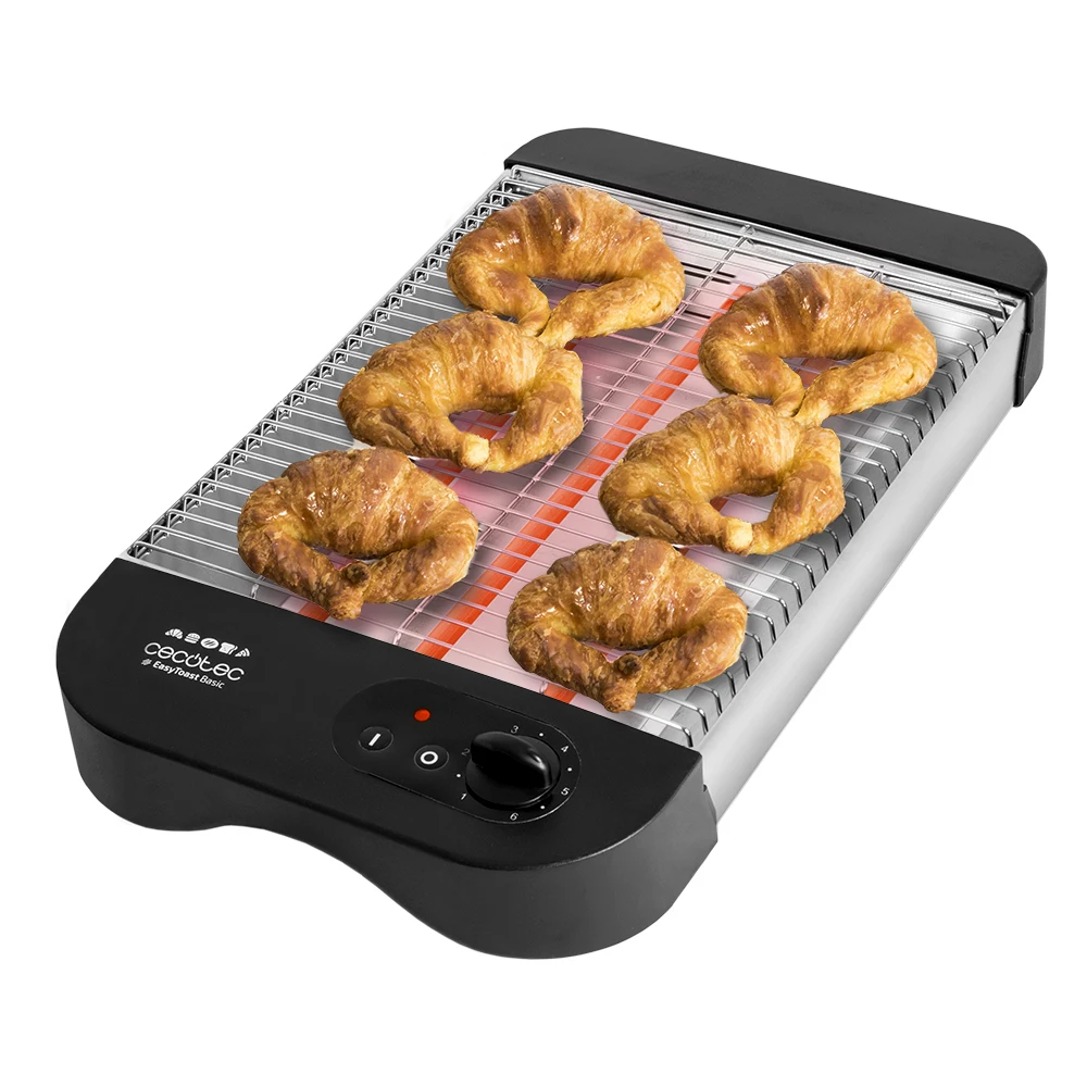 Cecotec Horizontal Flat Toaster Turbo Easytoast. 3 Quartz Resistors, 6