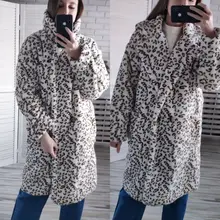 Coats Teddy Bear-Jackets Faux-Fur Leopard Female Long Women Luxury Outerwear Thick Winter
