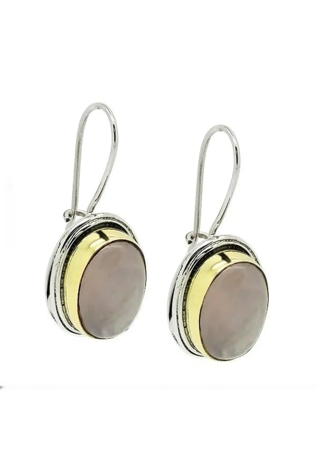 

Silver Pink Quartz Stone Women Earrings