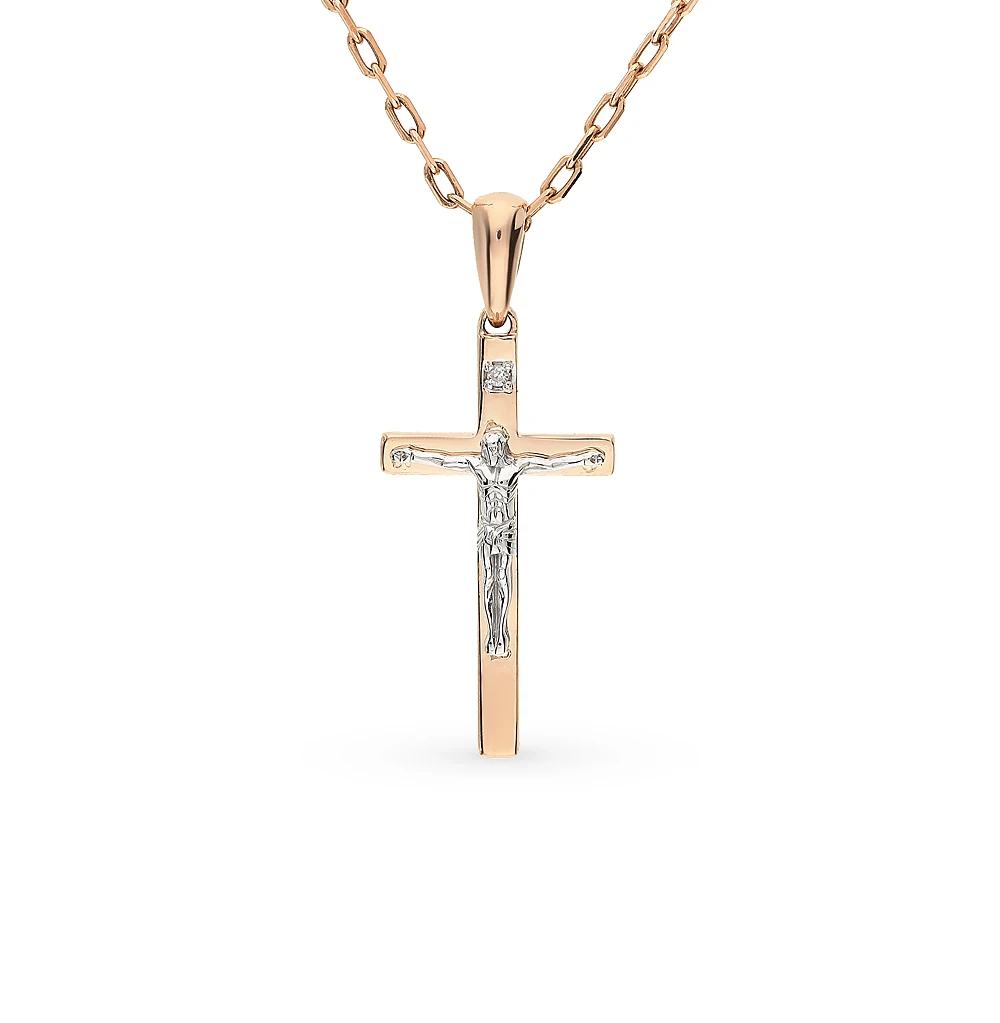 Золотая подвеска с бриллиантами SUNLIGHT проба 585