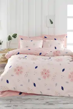 

100 natural Cotton Double Personality Duvet cover set FlowerOfLove Powder