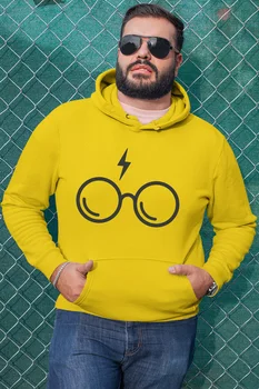 

Angemiel Wear HP Glasses Yellow Men 'S Hooded Sweatshirt