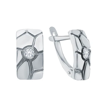 

Silver earrings with cubic zirconia sunlight sample 925