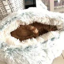 Cat-Bed Cats Nest Puppy-Sleeping-Bag Dogs Plush Soft Round Small Warm Winter New Long