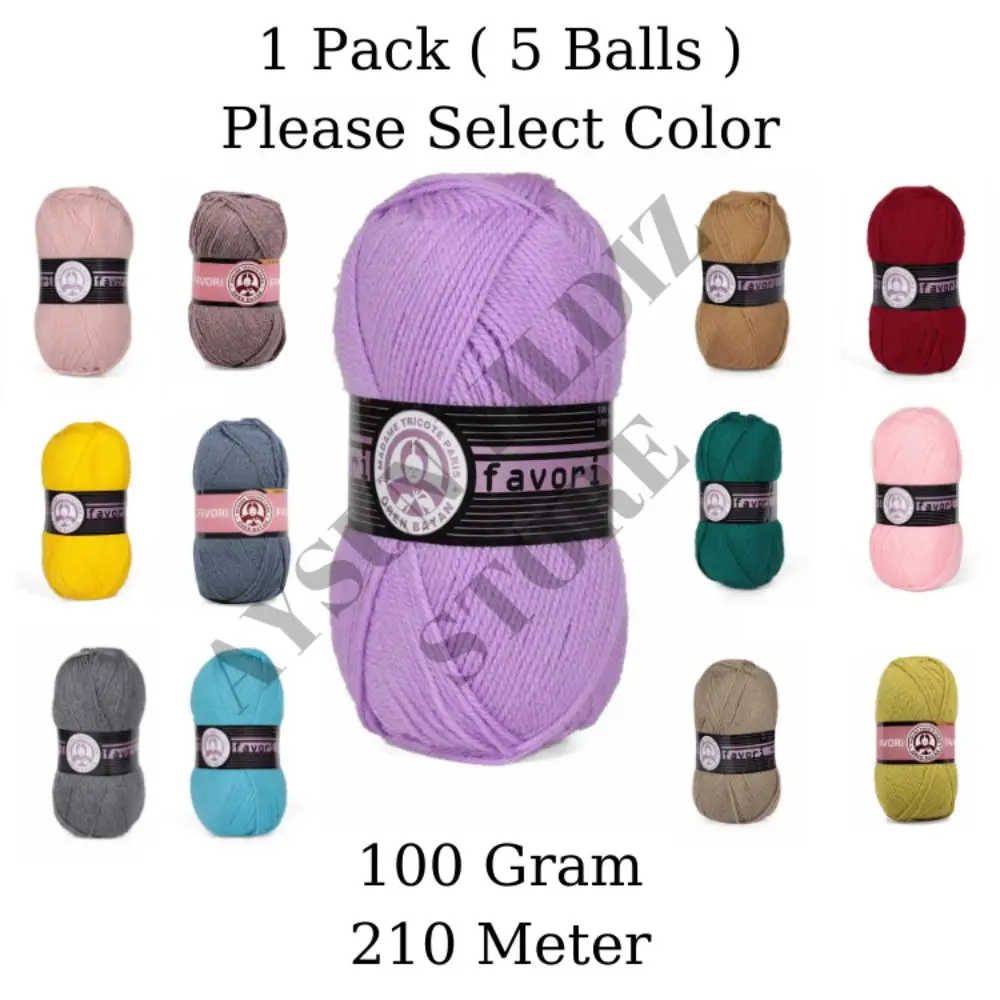 

1 Pack ( 5 Balls ) Madame Tricote ( Oren Bayan ) FAVORI Thick Hand Knitting Yarn Paris %100 Acrilyc Crochet Tool Kit