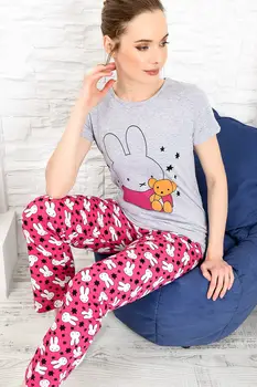 

Trend Alacati Style Women Printed Pajamas set ALC-X3972