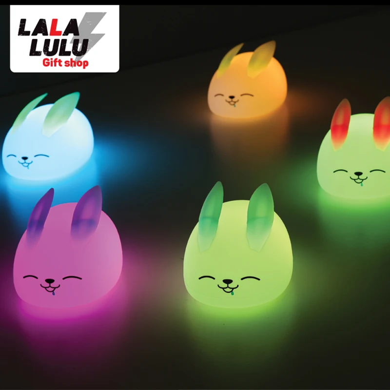 Новинка светящиеся игрушки мультфильм кролик светодиодный Ночной Светильник проектор Батарея USB Ночной светильник творческий подарок на день рождения игрушки для детей