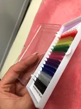 LIFMINRY-extensiones de pestañas suaves de visón, 8 colores, arco iris de color, 16 líneas Premium