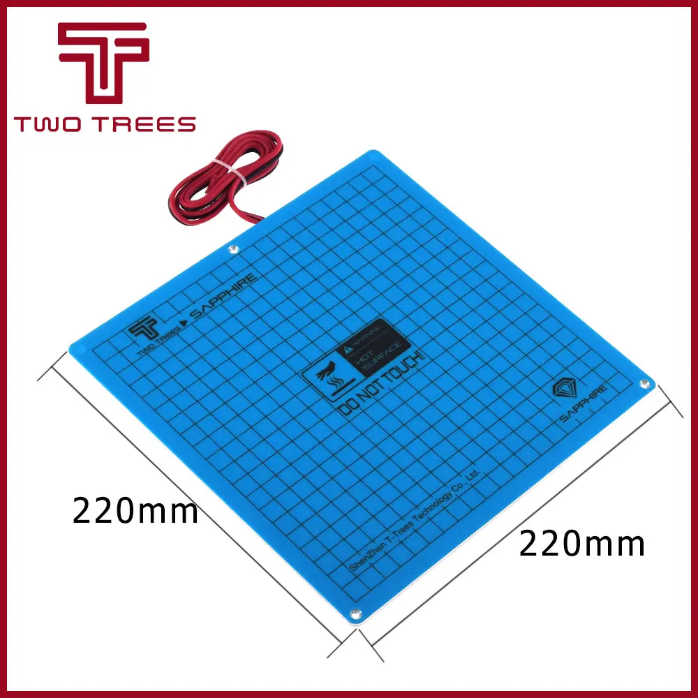 Две деревья 3d принтер сапфир S Тепловая кровать(220*200 мм) 3d принтер Часть Горячая кровать горячая пластина Черный Алюминий с горячие наклейки для кровати
