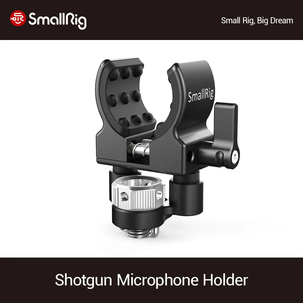 

SmallRig Universal Camera Microphone Holder Clamp Mount(ARRI Locating Screw)For Shotgun Microphones(19-25mm in diameter)- 2368