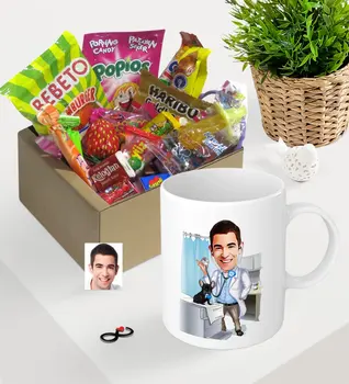 

Personalized Mr Veterinarian Caricature Of Nostalgic Lezzetler Mug set