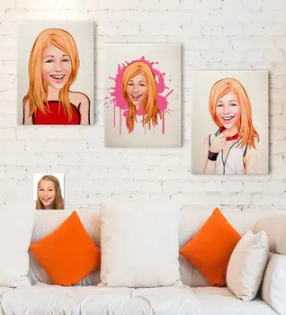 

Personalized 3'lü Women Abstract Caricature Of Canvas Table set 30x50cm-8