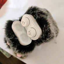 Ear-Fur-Case Capa Carabiner Plush-Cover Apple Airpods Rabbit Soft Wireless for 1-2/Wireless/Charging-fluffy-box