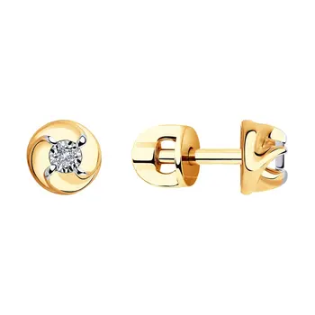 

Sokolov gold drop earrings with stones with diamonds, fashion jewelry, 585, women's male, long earrings