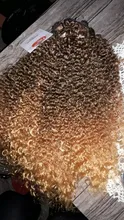 Nature-mechones de pelo negro Afro rizado extensiones de cabello sintético, 7 uds, 22-26 pulgadas, Marrón degradado, extensiones de pelo ondulado mechones de pelo rizado