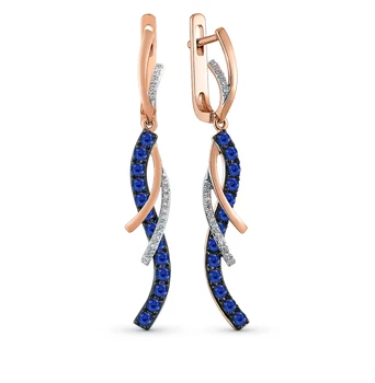 

Gold earrings with sapphires and diamonds sunlight sample 585