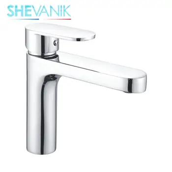 

SHEVANIK basin mixer, brass faucet for hot and cold water tap sink, economical mixer, the composition of brass,chrome-plated,pouring water into the sink S8601