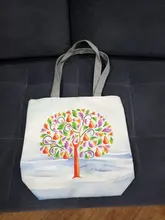 Miyahouse-Bolso de mano con estampado de hojas verdes para mujer, bolsa de playa plegable y reutilizable, bolso de viaje de lona de gran capacidad para verano