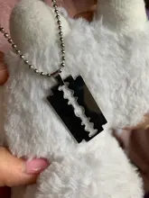 Colgante con forma de llama de fuego para hombre y mujer, hoja de afeitar de acero inoxidable único Unisex, collar con Etiqueta de perro de Hip Hop, colgante de calle de marca