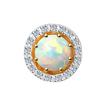 

Sokolov gold pendant with diamonds and Opal, fashion jewelry, 585, women's male, pendants for neck women