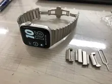 Correa de lujo para Apple watch, banda de 44mm y 40mm para iWatch de 38mm y 42mm, pulsera de reloj de acero inoxidable para Apple watch 5 6 se 3 4