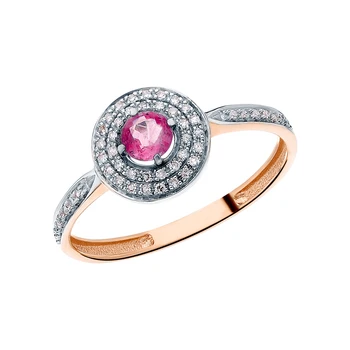 

Gold ring with rubies and diamonds sunlight sample 585