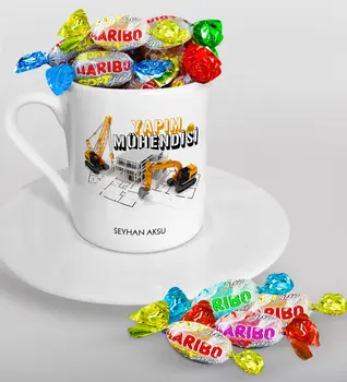 

Personalized Making Engineer Turkish coffee Cup and Haribo Candy Gift Seti-1