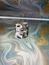 XIYANIKE de Plata de Ley 925 abierto de oro anillos para las mujeres Irregular calado geométrico de la fiesta de cumpleaños de accesorios, regalos, joyería