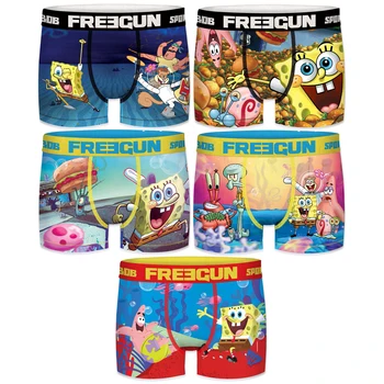 

SpongeBob Freegun Pack 5 mens boxer briefs in various colors printed on microfiber