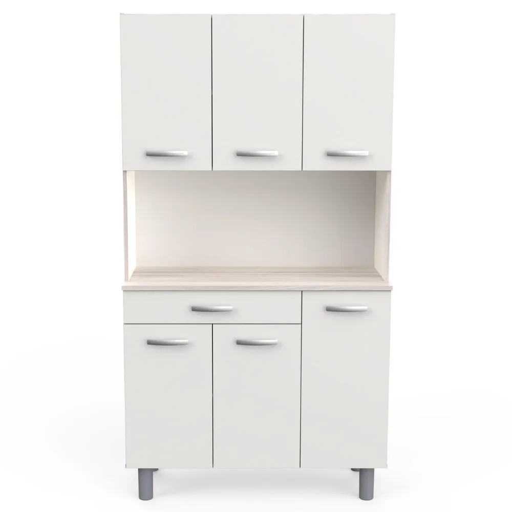 Alacena Mueble Auxiliar Cocina Lili 6 Puertas Capuchino