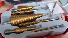 3 Drill-Bit-Set Saw-Tool Hole-Cutter Wood-Cone Step Metal Hss Steel Titanium 6 6